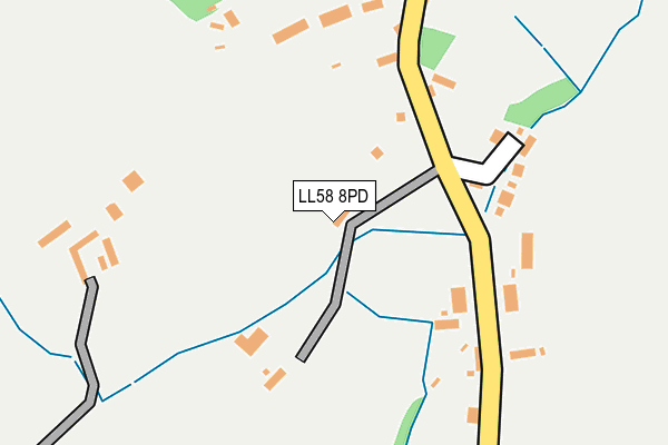 LL58 8PD map - OS OpenMap – Local (Ordnance Survey)