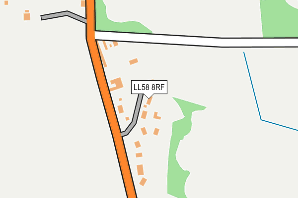 LL58 8RF map - OS OpenMap – Local (Ordnance Survey)