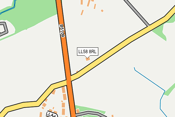 LL58 8RL map - OS OpenMap – Local (Ordnance Survey)