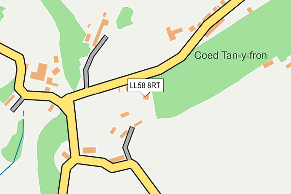 LL58 8RT map - OS OpenMap – Local (Ordnance Survey)