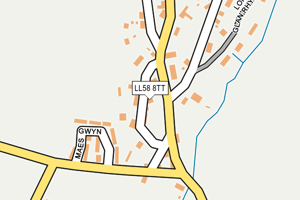 LL58 8TT map - OS OpenMap – Local (Ordnance Survey)