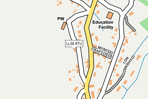 LL58 8TU map - OS OpenMap – Local (Ordnance Survey)
