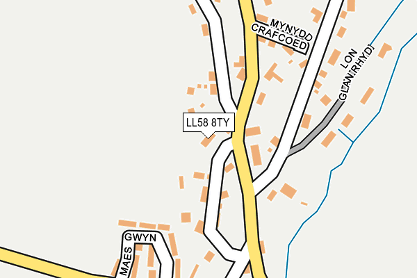 LL58 8TY map - OS OpenMap – Local (Ordnance Survey)