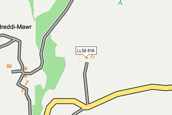 LL58 8YA map - OS OpenMap – Local (Ordnance Survey)