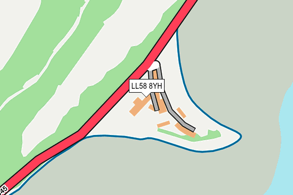 LL58 8YH map - OS OpenMap – Local (Ordnance Survey)