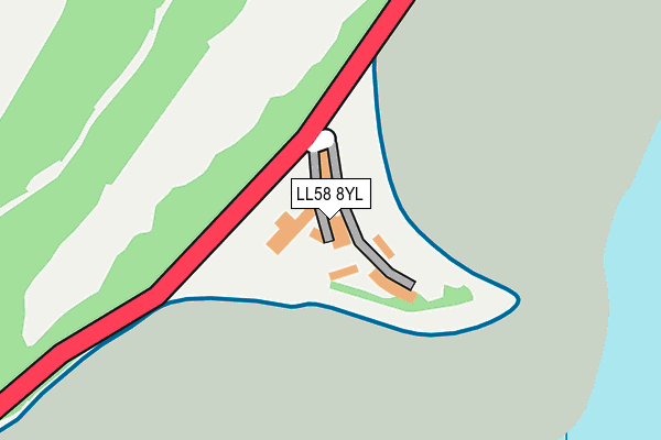 LL58 8YL map - OS OpenMap – Local (Ordnance Survey)