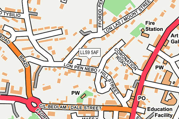 LL59 5AF map - OS OpenMap – Local (Ordnance Survey)