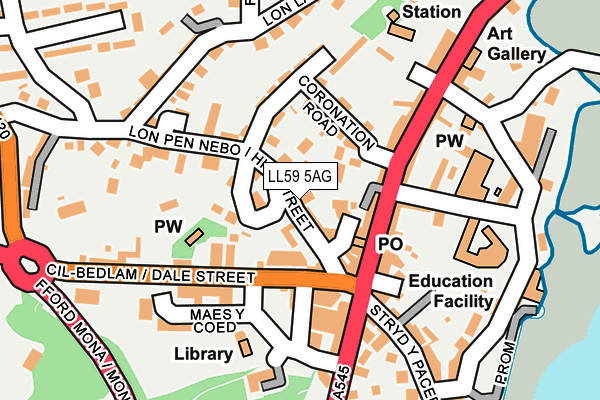 LL59 5AG map - OS OpenMap – Local (Ordnance Survey)