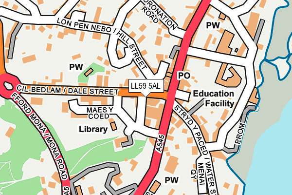 LL59 5AL map - OS OpenMap – Local (Ordnance Survey)