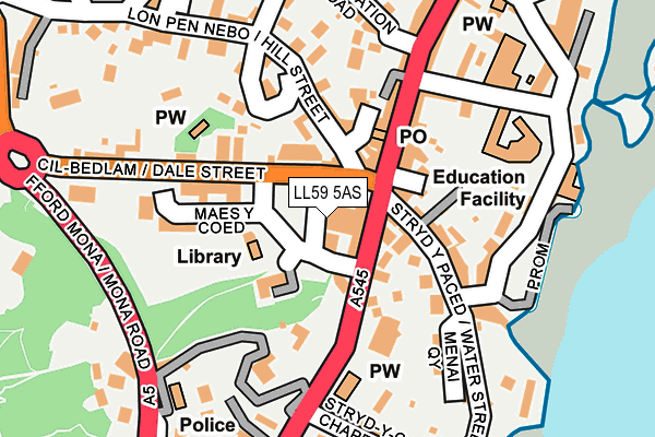 LL59 5AS map - OS OpenMap – Local (Ordnance Survey)