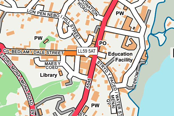 LL59 5AT map - OS OpenMap – Local (Ordnance Survey)