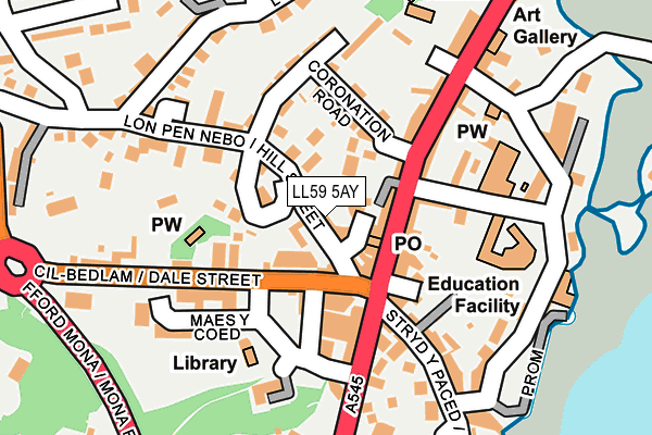 LL59 5AY map - OS OpenMap – Local (Ordnance Survey)