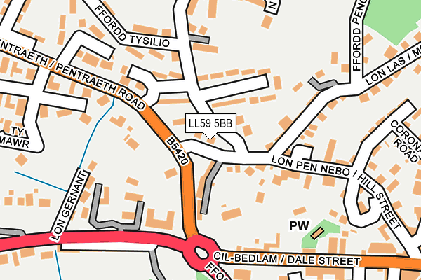 LL59 5BB map - OS OpenMap – Local (Ordnance Survey)