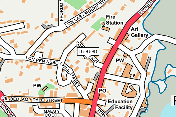 LL59 5BD map - OS OpenMap – Local (Ordnance Survey)