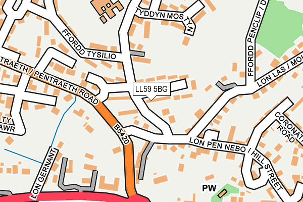 LL59 5BG map - OS OpenMap – Local (Ordnance Survey)