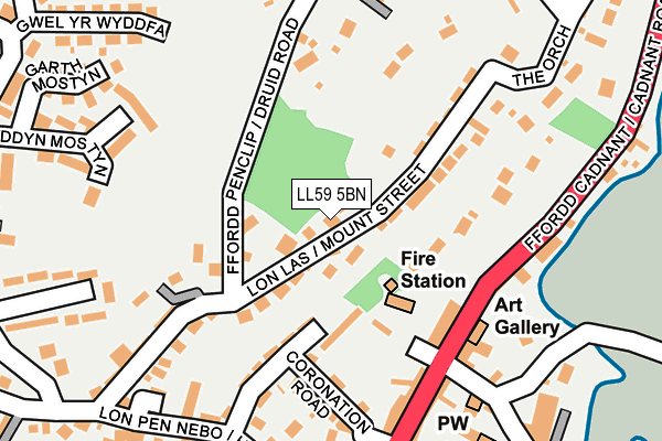 LL59 5BN map - OS OpenMap – Local (Ordnance Survey)