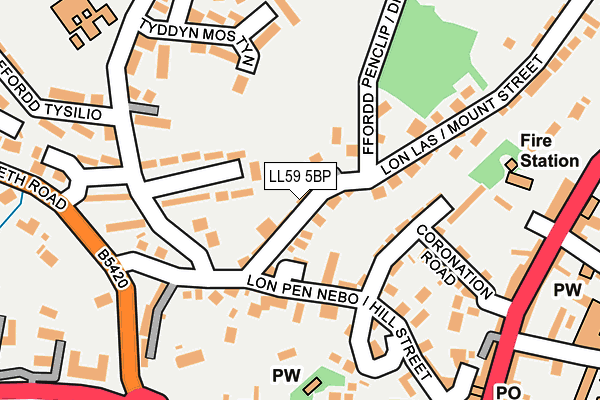 LL59 5BP map - OS OpenMap – Local (Ordnance Survey)