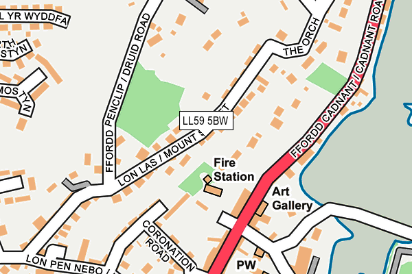 LL59 5BW map - OS OpenMap – Local (Ordnance Survey)