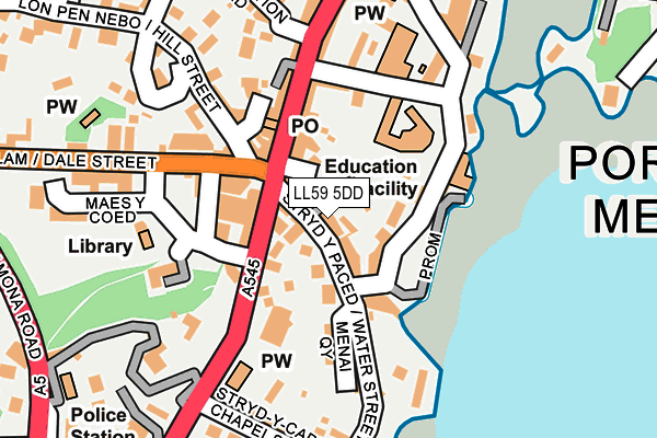 LL59 5DD map - OS OpenMap – Local (Ordnance Survey)