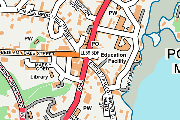 LL59 5DF map - OS OpenMap – Local (Ordnance Survey)