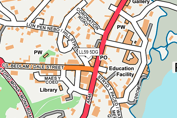 LL59 5DG map - OS OpenMap – Local (Ordnance Survey)