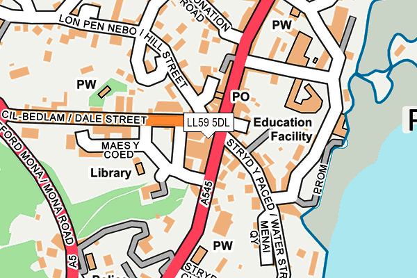 LL59 5DL map - OS OpenMap – Local (Ordnance Survey)
