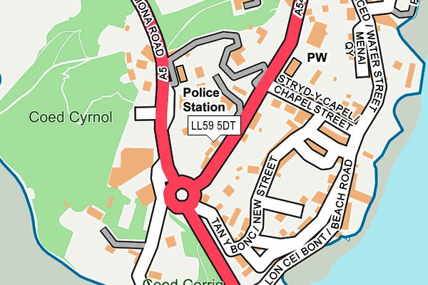 LL59 5DT map - OS OpenMap – Local (Ordnance Survey)