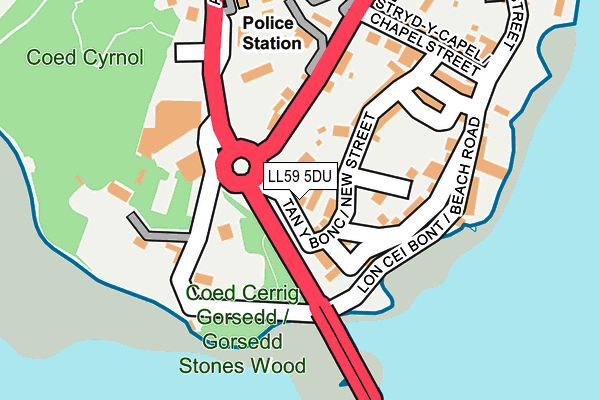 LL59 5DU map - OS OpenMap – Local (Ordnance Survey)