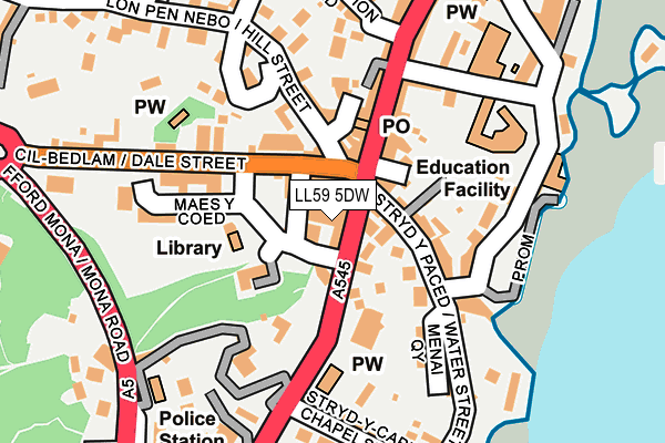 LL59 5DW map - OS OpenMap – Local (Ordnance Survey)