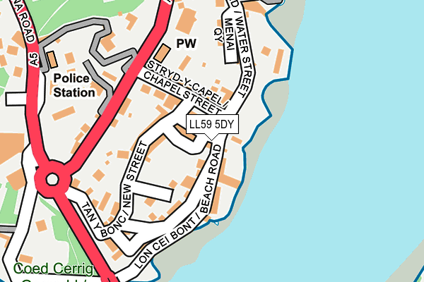 LL59 5DY map - OS OpenMap – Local (Ordnance Survey)