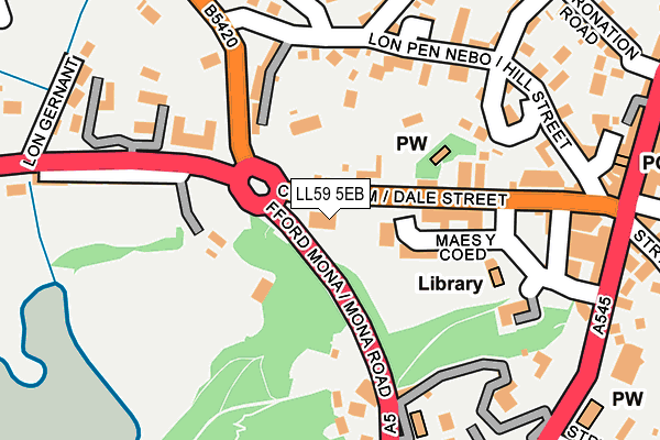 LL59 5EB map - OS OpenMap – Local (Ordnance Survey)