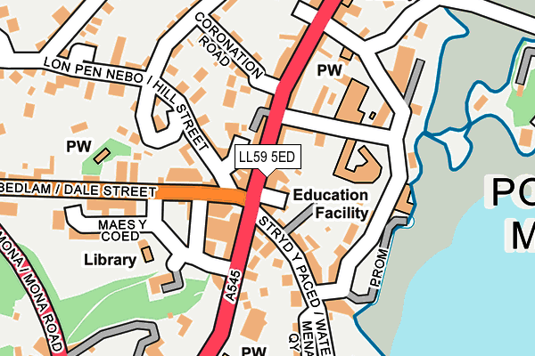 LL59 5ED map - OS OpenMap – Local (Ordnance Survey)
