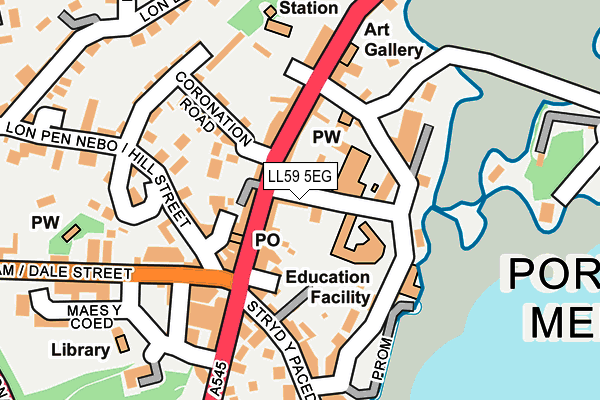 LL59 5EG map - OS OpenMap – Local (Ordnance Survey)