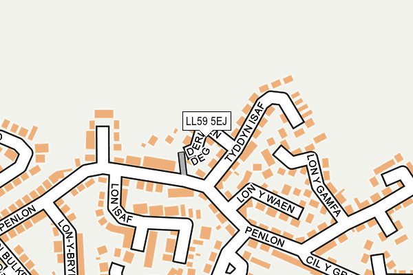 LL59 5EJ map - OS OpenMap – Local (Ordnance Survey)