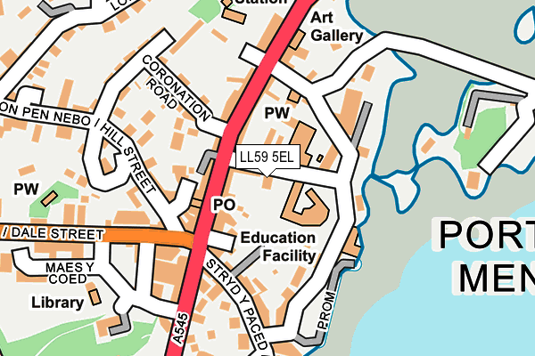 LL59 5EL map - OS OpenMap – Local (Ordnance Survey)