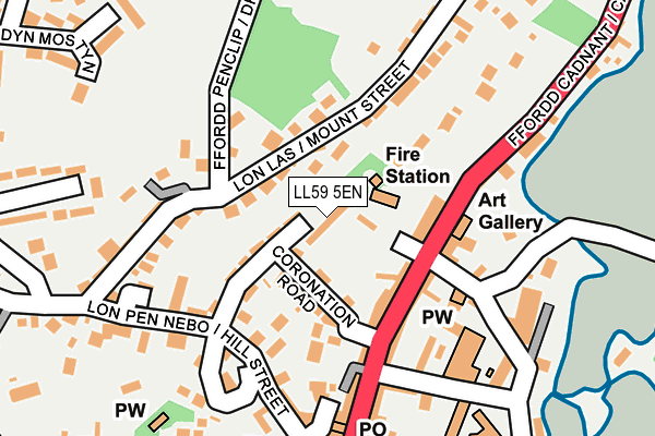 LL59 5EN map - OS OpenMap – Local (Ordnance Survey)