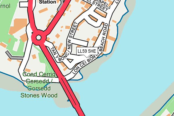 LL59 5HE map - OS OpenMap – Local (Ordnance Survey)