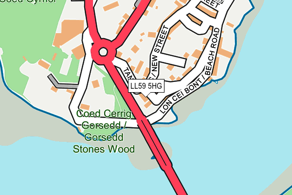 LL59 5HG map - OS OpenMap – Local (Ordnance Survey)