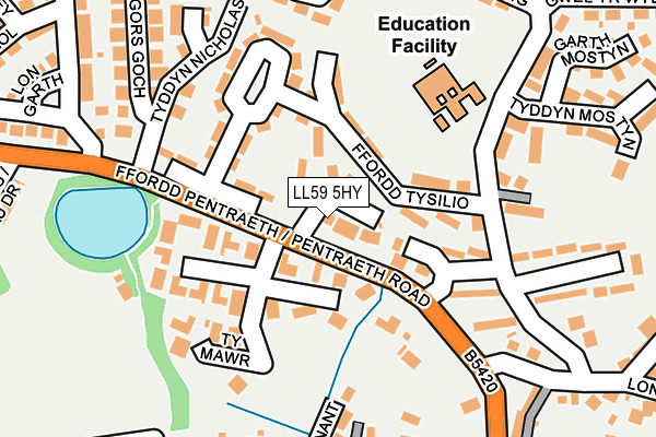 LL59 5HY map - OS OpenMap – Local (Ordnance Survey)