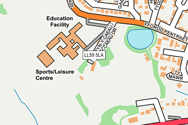 LL59 5LA map - OS OpenMap – Local (Ordnance Survey)