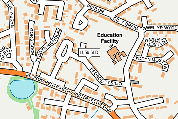 LL59 5LD map - OS OpenMap – Local (Ordnance Survey)