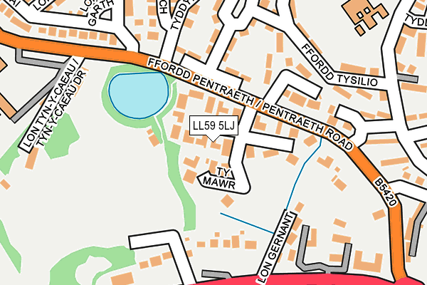 LL59 5LJ map - OS OpenMap – Local (Ordnance Survey)