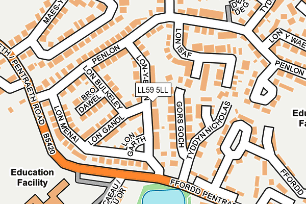 LL59 5LL map - OS OpenMap – Local (Ordnance Survey)