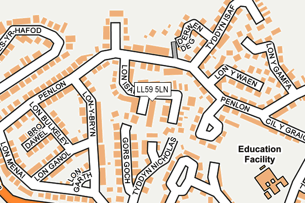 LL59 5LN map - OS OpenMap – Local (Ordnance Survey)