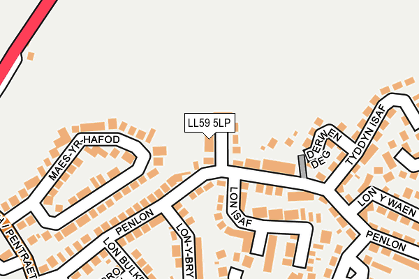 LL59 5LP map - OS OpenMap – Local (Ordnance Survey)