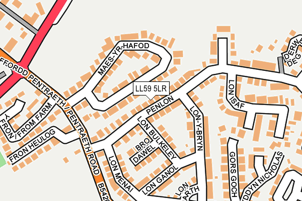 LL59 5LR map - OS OpenMap – Local (Ordnance Survey)