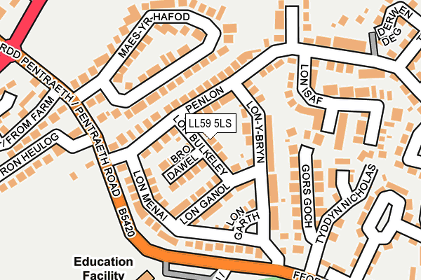 LL59 5LS map - OS OpenMap – Local (Ordnance Survey)