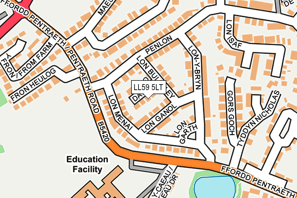 LL59 5LT map - OS OpenMap – Local (Ordnance Survey)