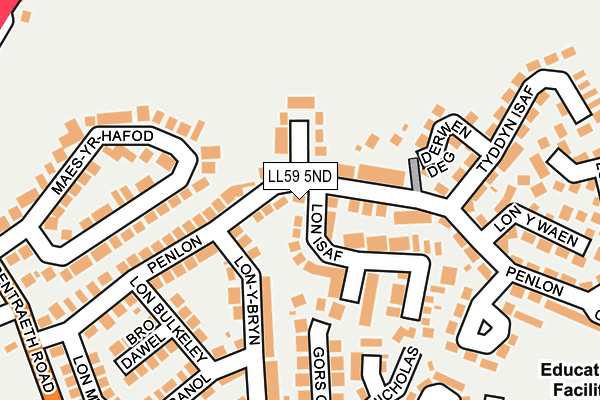 LL59 5ND map - OS OpenMap – Local (Ordnance Survey)