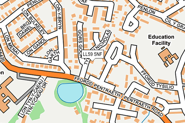 LL59 5NF map - OS OpenMap – Local (Ordnance Survey)